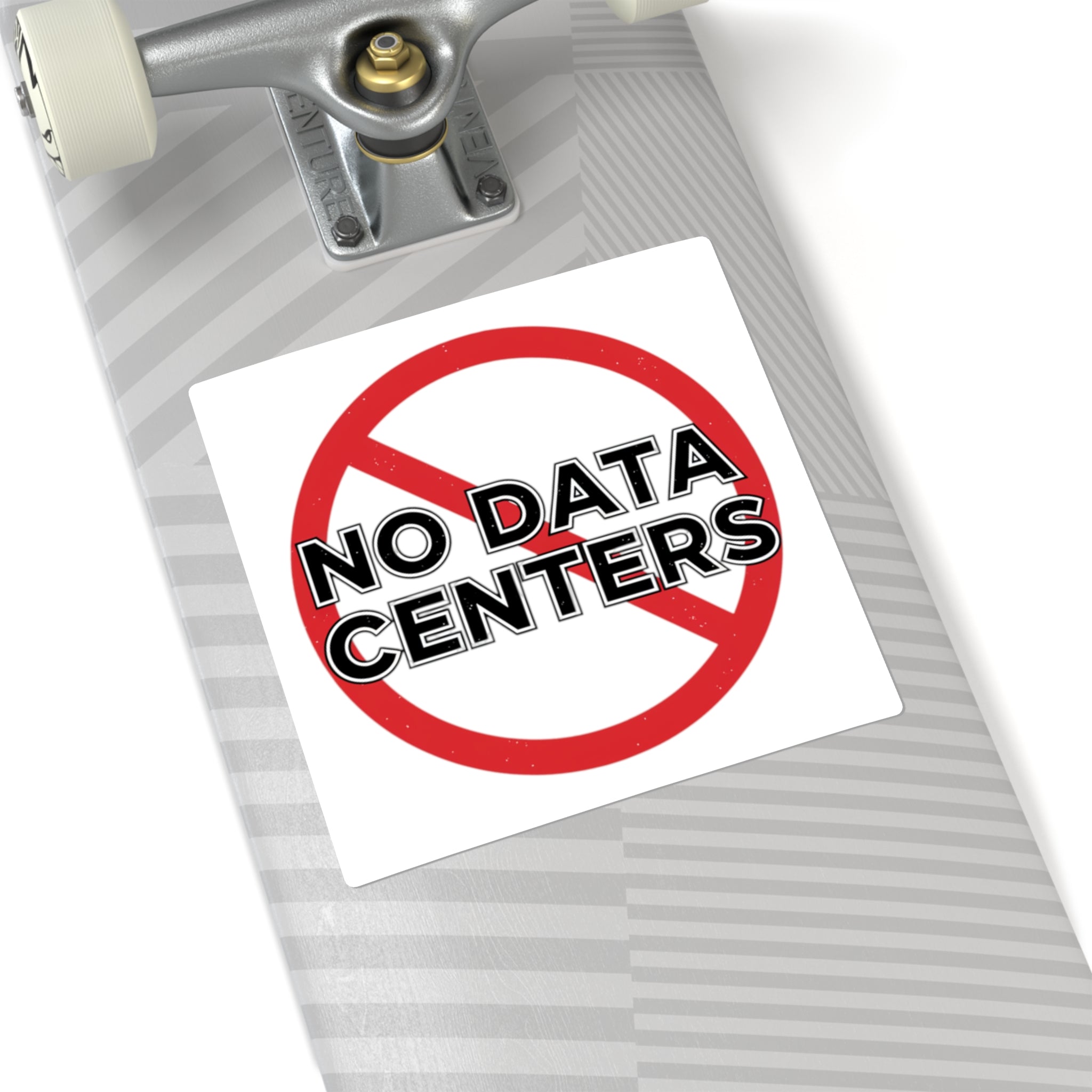 No Data Centers Square Sticker — Anti-Data Center Protest Decal