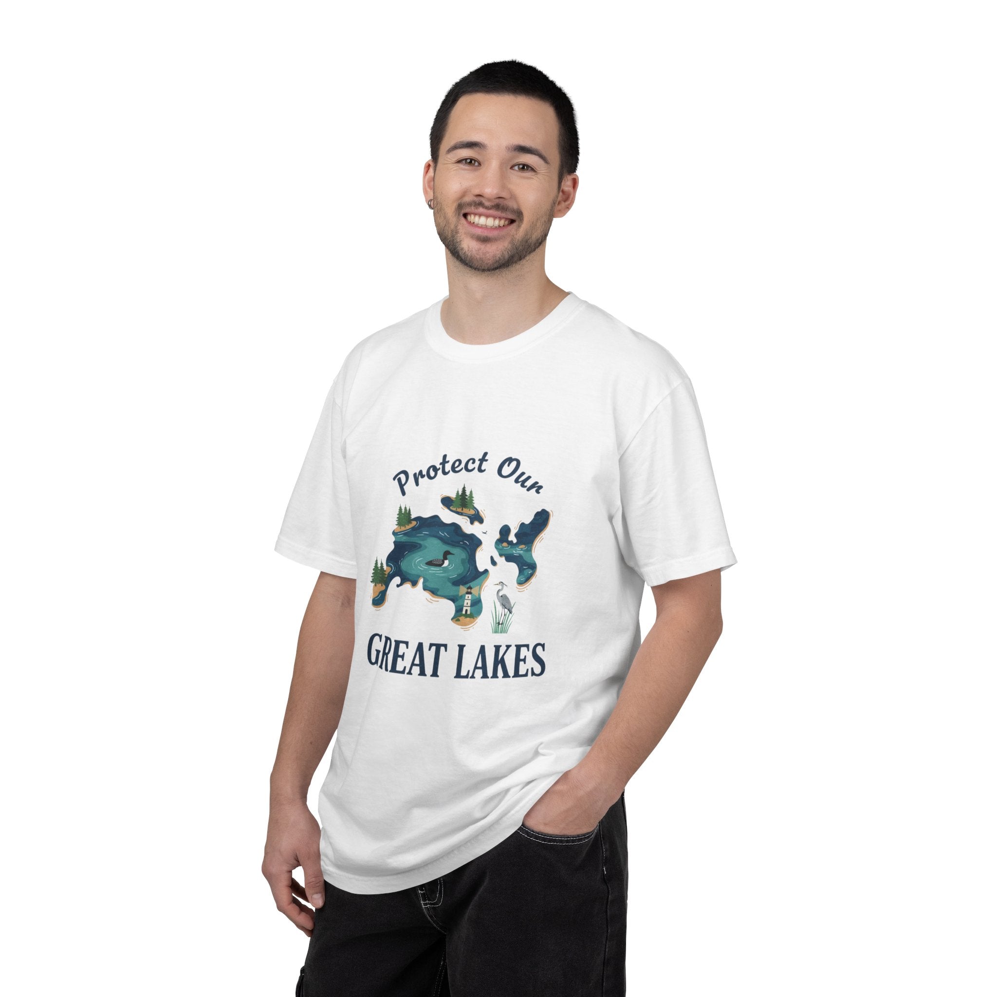 Protect Our Great Lakes T-Shirt — Map Graphic Environmental Tee