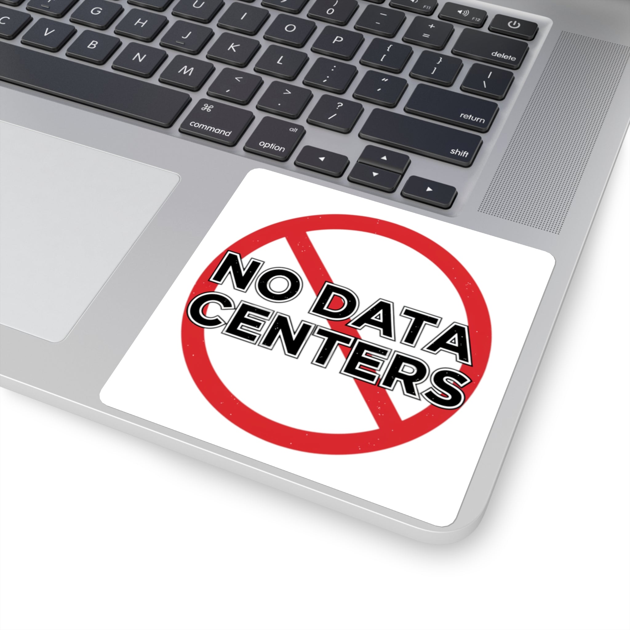 No Data Centers Square Sticker — Anti-Data Center Protest Decal