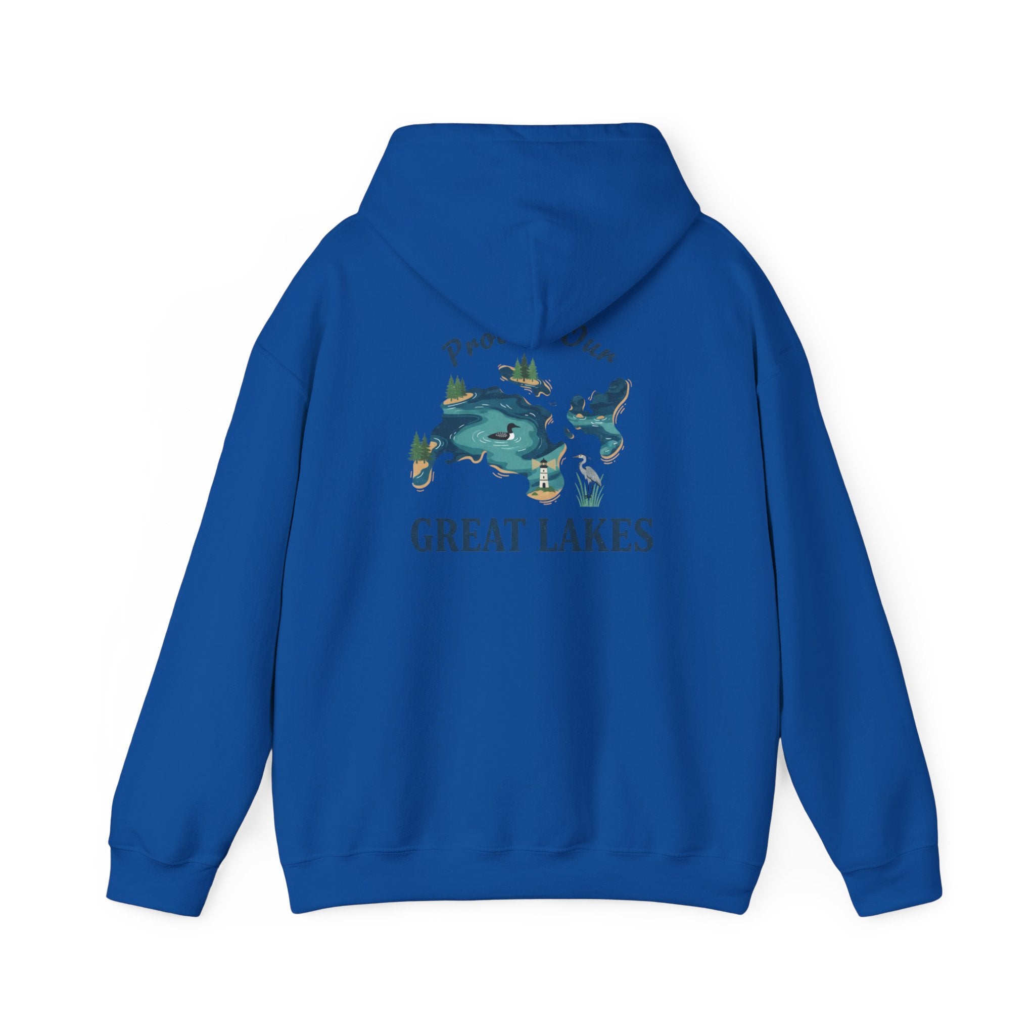 Great Lakes Map Hoodie — 'Protect Our Great Lakes' Environmental Graphic Hooded Sweatshirt