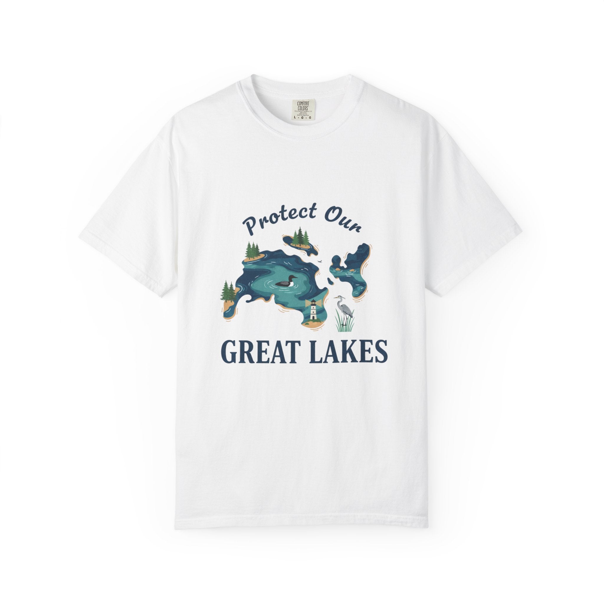 Protect Our Great Lakes T-Shirt — Map Graphic Environmental Tee