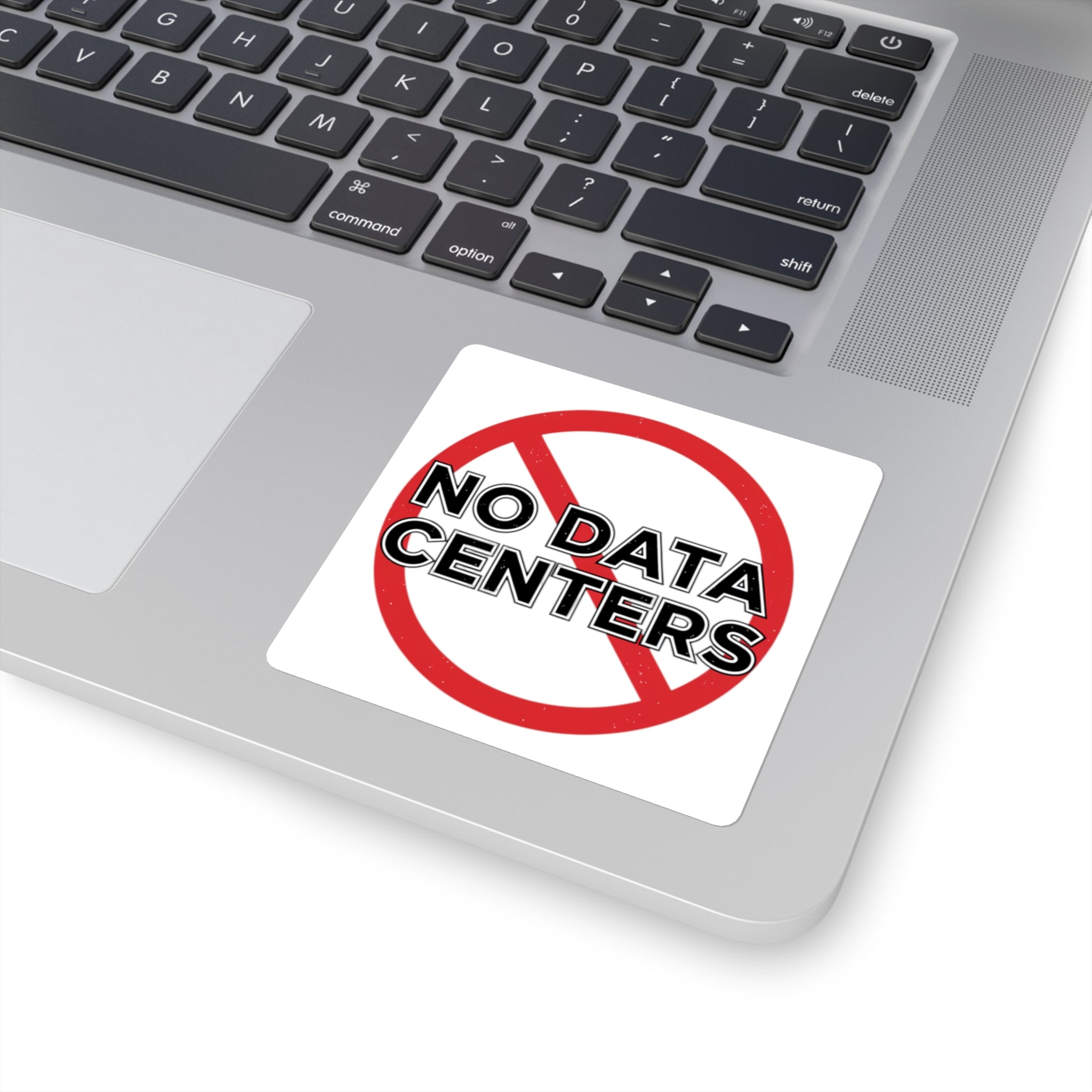 No Data Centers Square Sticker — Anti-Data Center Protest Decal